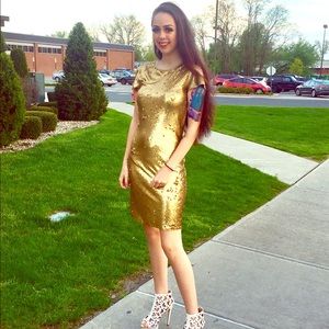 Gold Sequin Michael Kors Dress